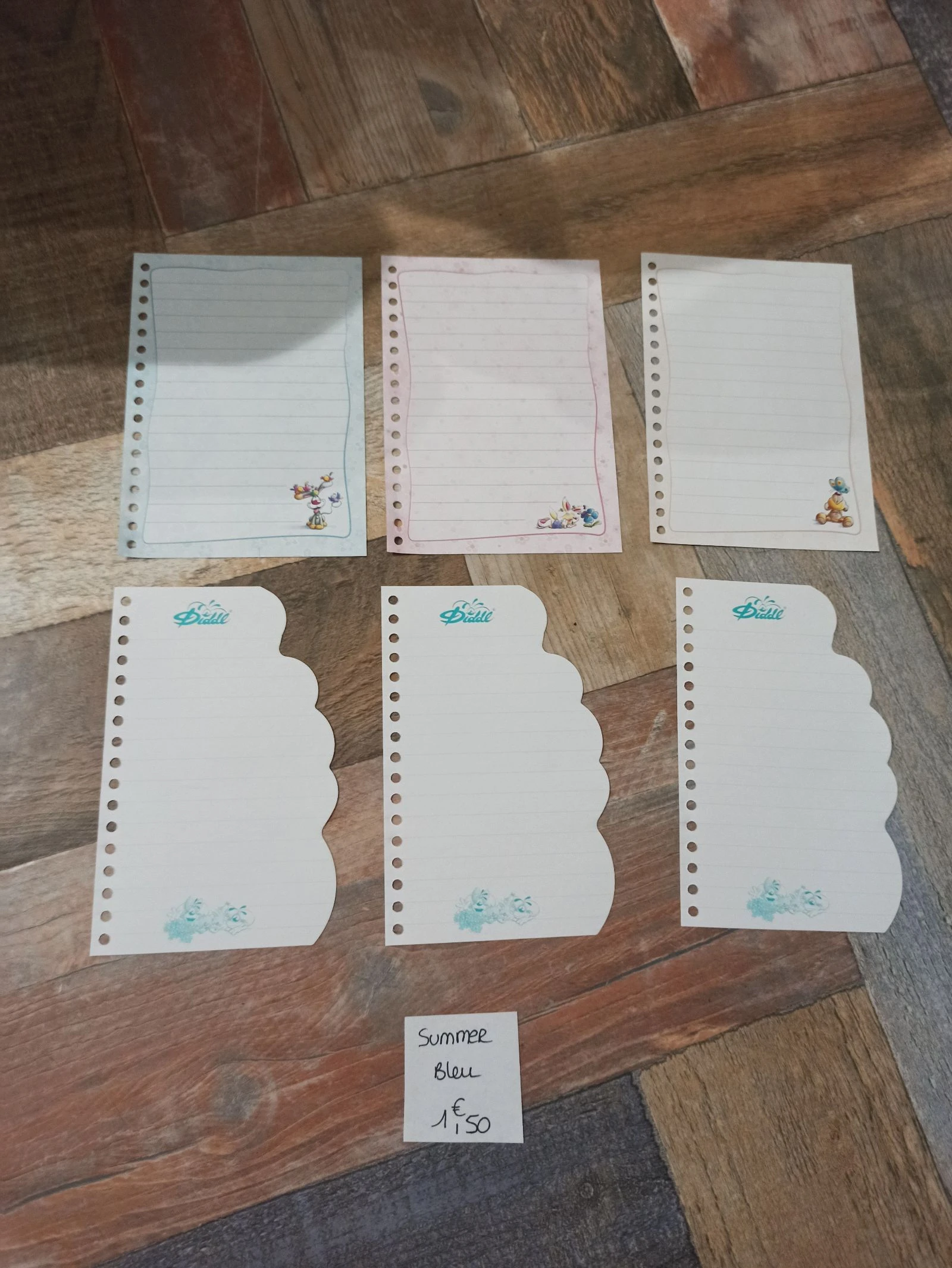 Feuille Diddl carnet spirales bleu édition summer 1,50e 